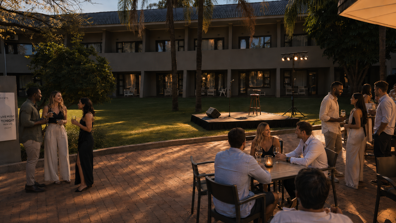 Guests socialising at Sundown Country Estate event venue