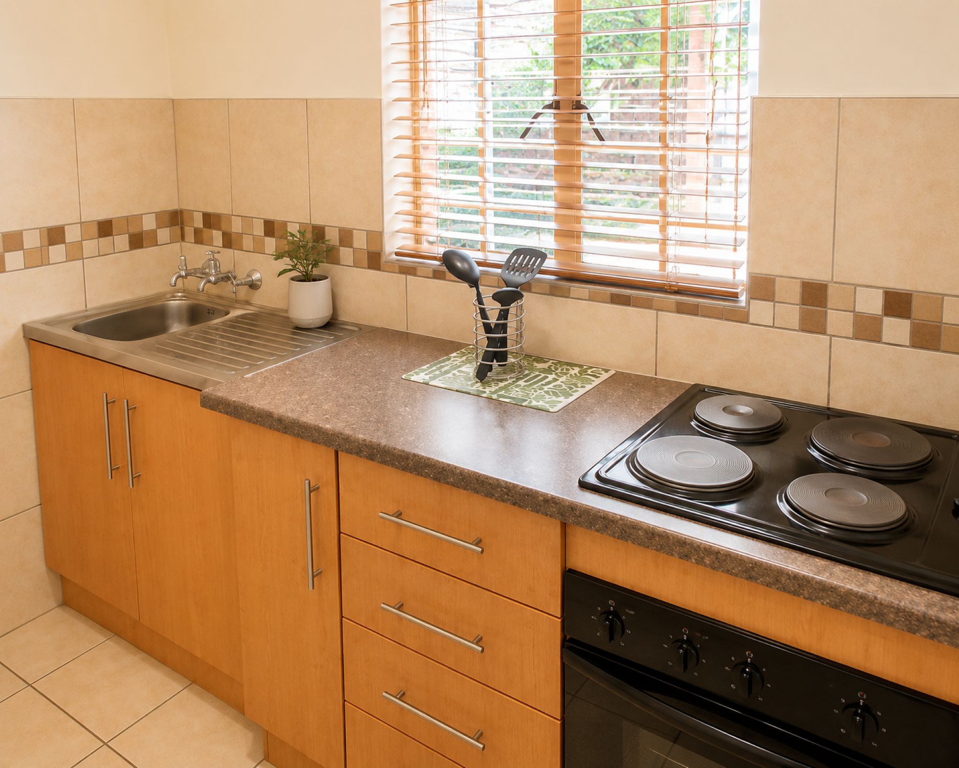 Executive One-Bedroom Chalet kitchen facilities near Sun City